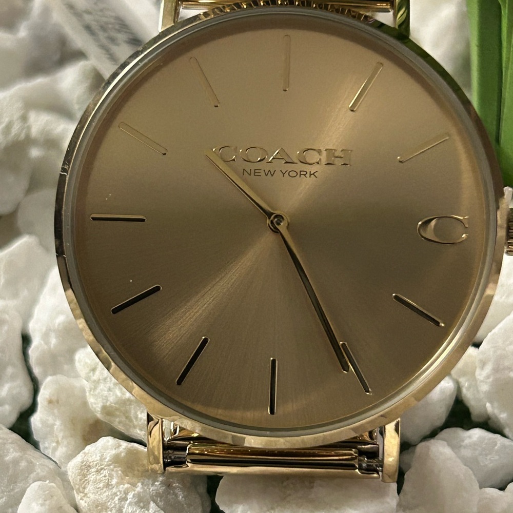 Coach Men's Charles Gold-Tone Stainless Steel Mesh Bracelet Watch 41mm - Picture 14 of 16